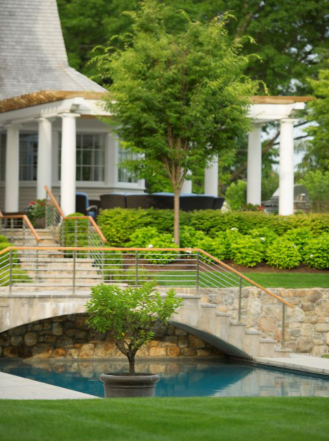 The LaurelRock Company - Residential Landscaping in CT - Green Farms - Pool Bridge