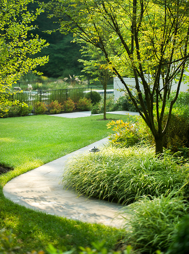 The LaurelRock Company - Residential Landscaping in CT - Back Country Manor - Winding Garden Path